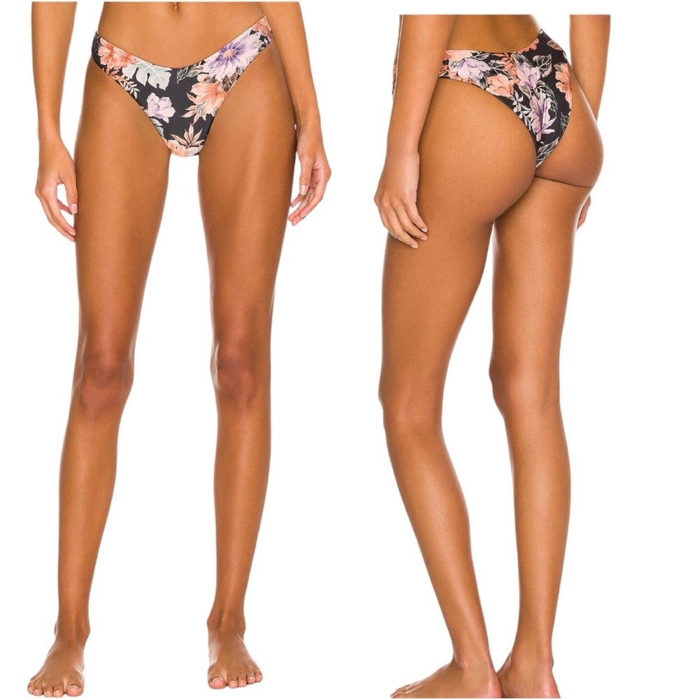 NWT l*spaceCabana Bitsy Swimsuit Bottom Dark Forget‎ Me Not Floral XS